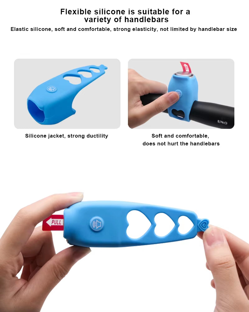 Electric Bicycle Bell 120 Db Horn Rainproof MTB Cycling Handlebar Silica Gel Shell Ring Road Bike Portable Bells Accessories