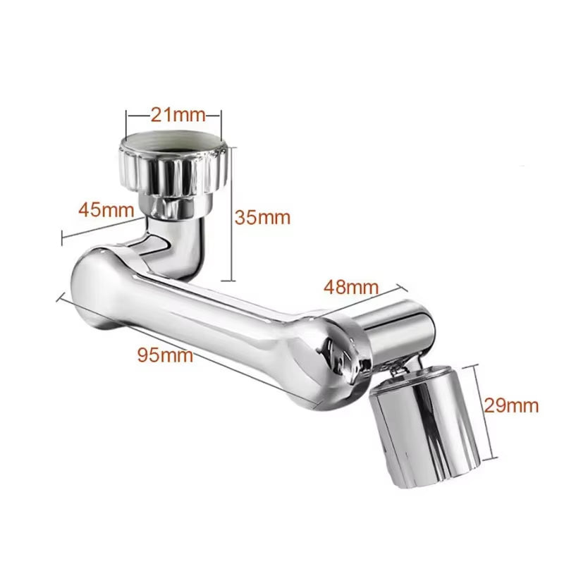 Mechanical Arm Universal Faucet Extender Bathroom Wash Face Brushing Teeth Rotating Faucet Joint 1080 Degree Universal Artifact
