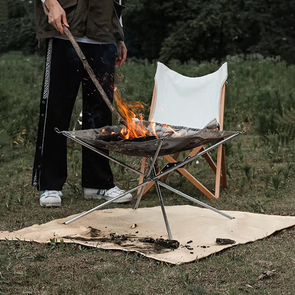 Disassemble Garden Backyard Heating Mesh Stainless Steel Outdoor Camping Campfire Fire Rack Foldable Mesh Fire Pit BBQ Tools Hot