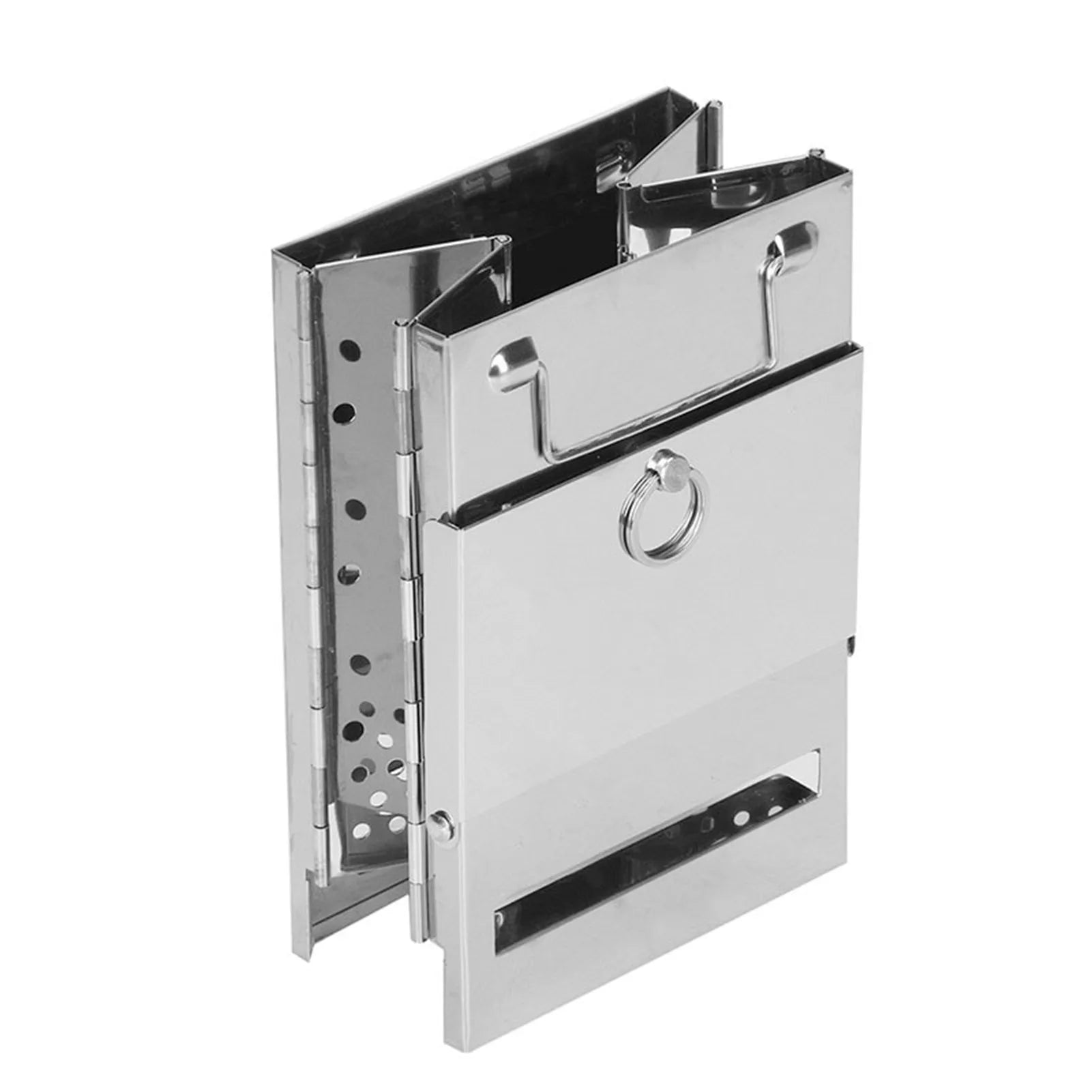 Wood Stove Portable Foldable Stainless Steel Camping Stove with Mini Charcoal Grill Lightweight Barbecue Grill