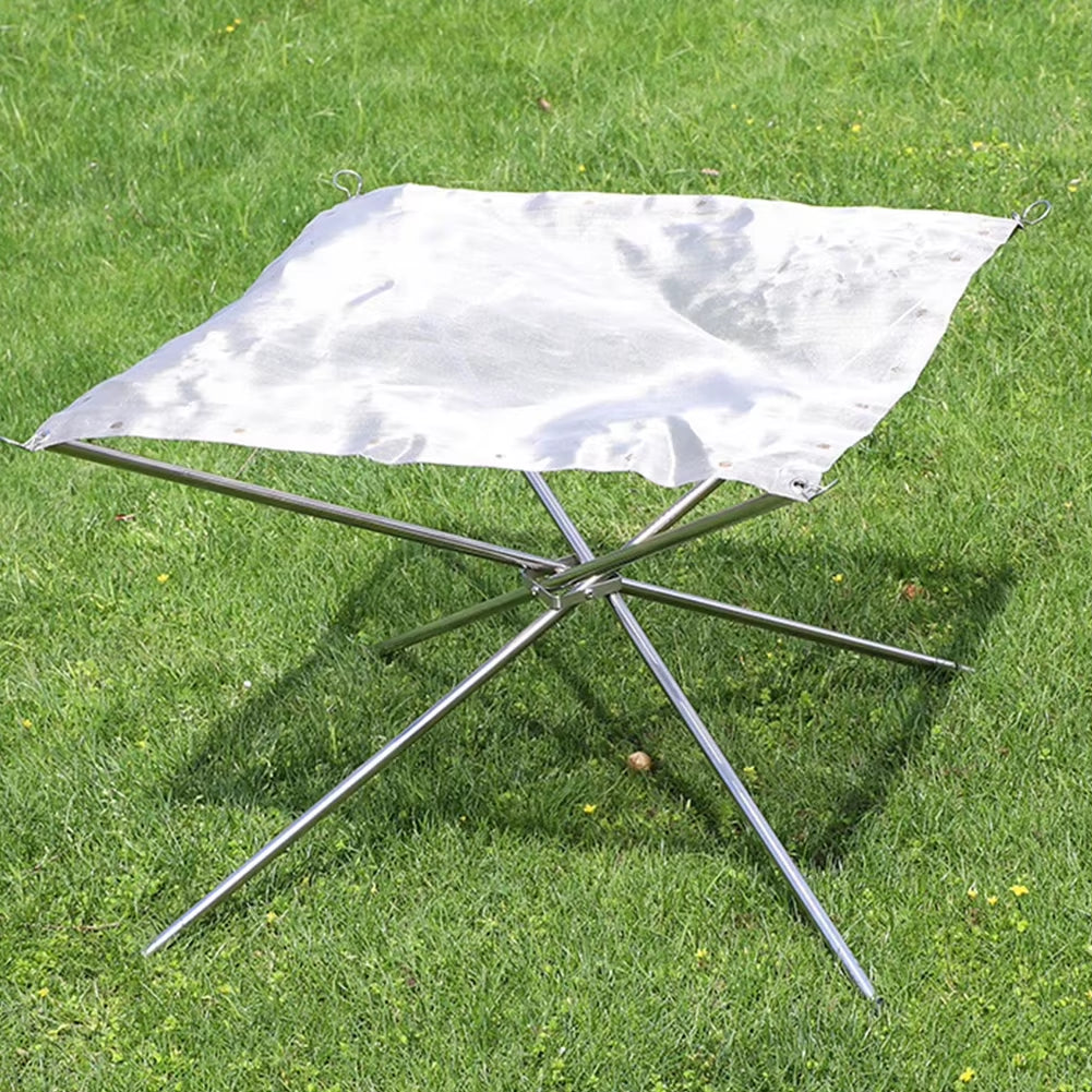 Disassemble Garden Backyard Heating Mesh Stainless Steel Outdoor Camping Campfire Fire Rack Foldable Mesh Fire Pit BBQ Tools Hot