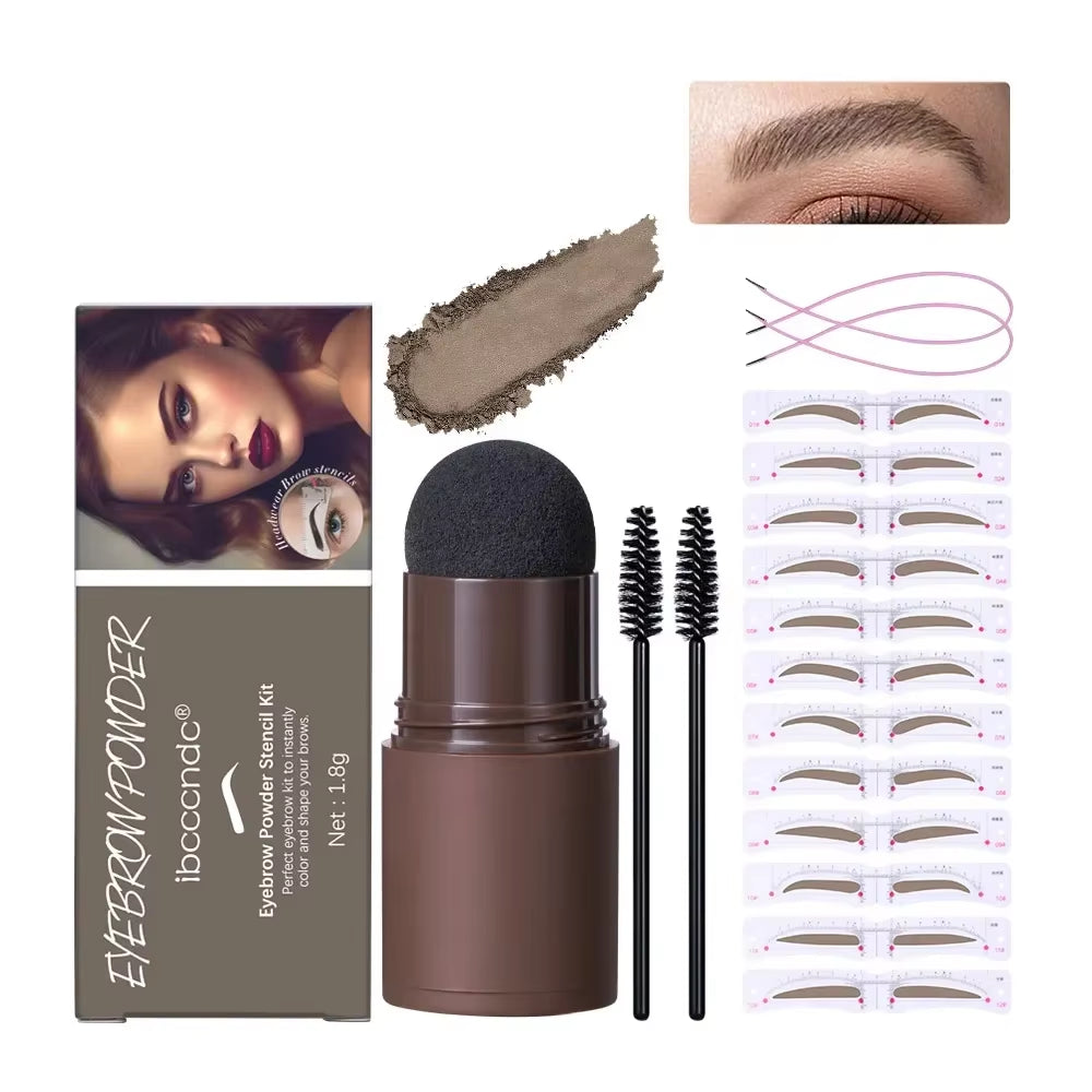 Eyebrow Powder Stamp Shaping Kit Makeup Brushes Professional Eyebrow Paint Waterproof Eyebrow Pencil Eye Brows Stencil Makeup