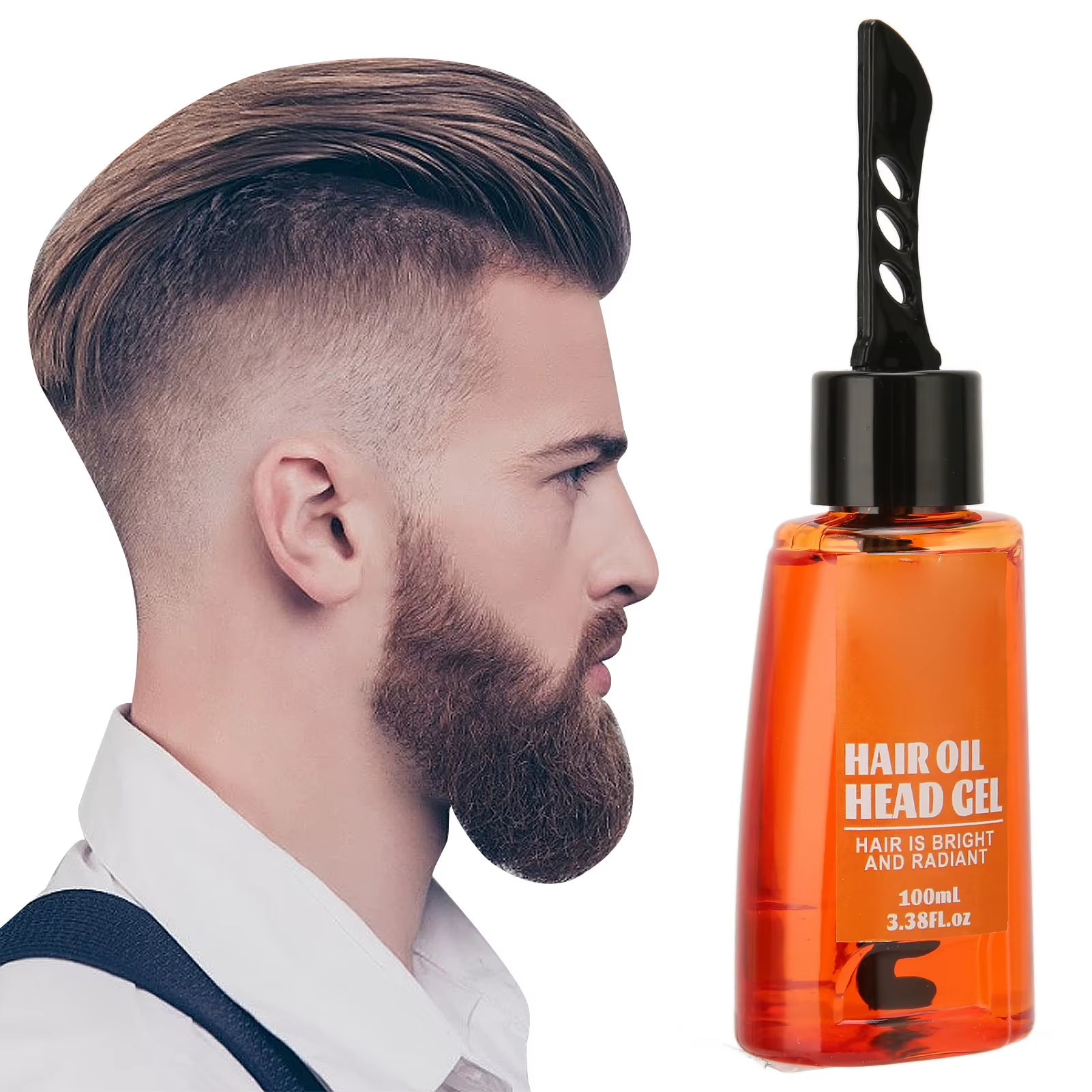 100Ml Men Hair Styling Gel Oil Head Hair Cream with Wide Tooth Comb for Slicked Back Hair