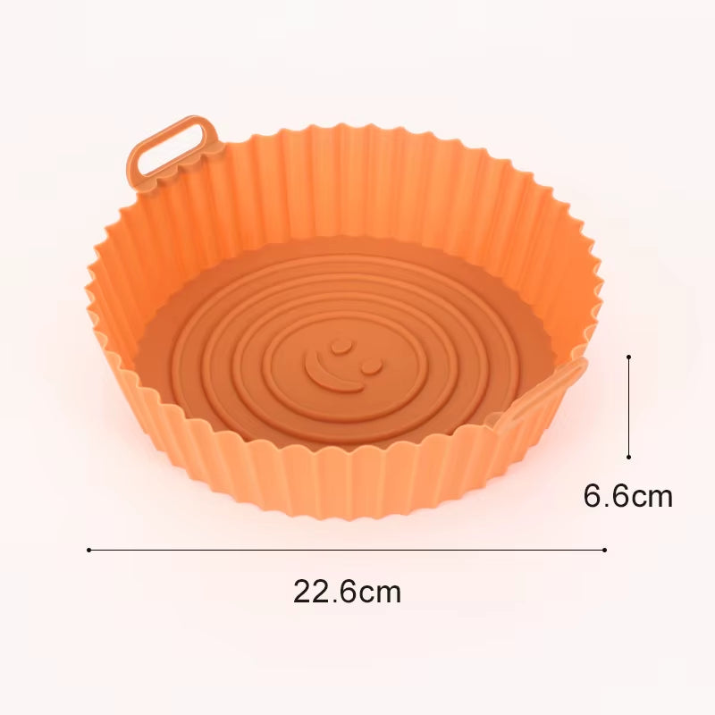 20Cm Air Fryer Tray Oven Baking Tray Fried Basket Mat Airfryer Silicone Pot round Replacement Grill Pan Bakeware Pizza Pan