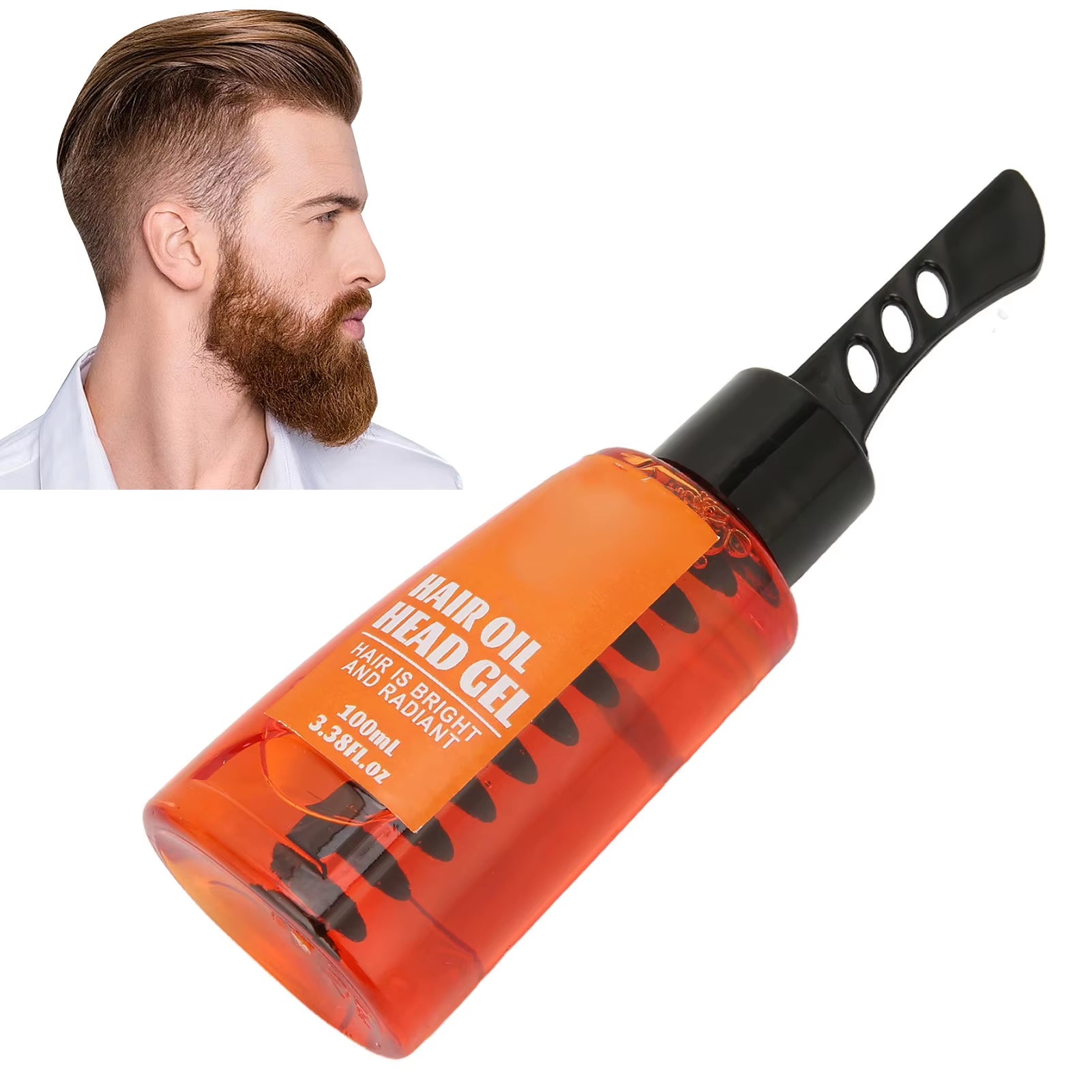 100Ml Men Hair Styling Gel Oil Head Hair Cream with Wide Tooth Comb for Slicked Back Hair