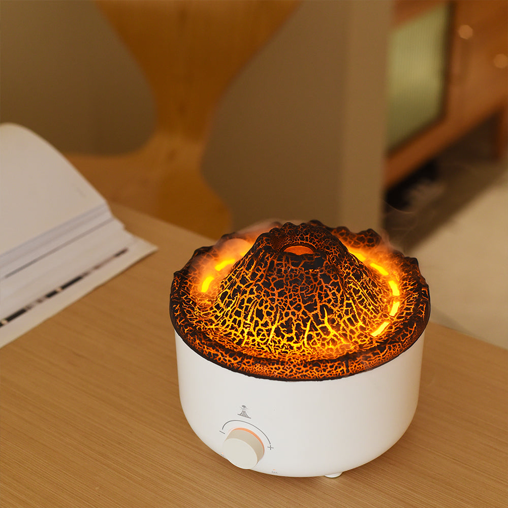 Mute of New Small Simulated Flame Volcano Humidifier Flame Humidifier Volcano Diffuser Home Decorations