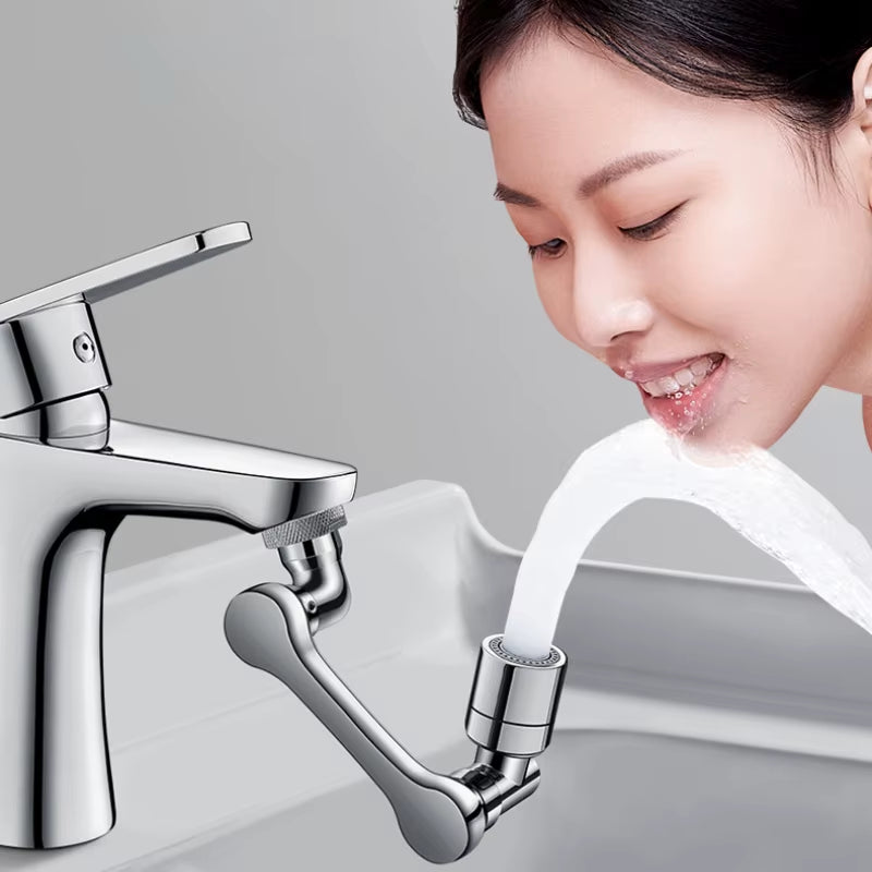 Mechanical Arm Universal Faucet Extender Bathroom Wash Face Brushing Teeth Rotating Faucet Joint 1080 Degree Universal Artifact