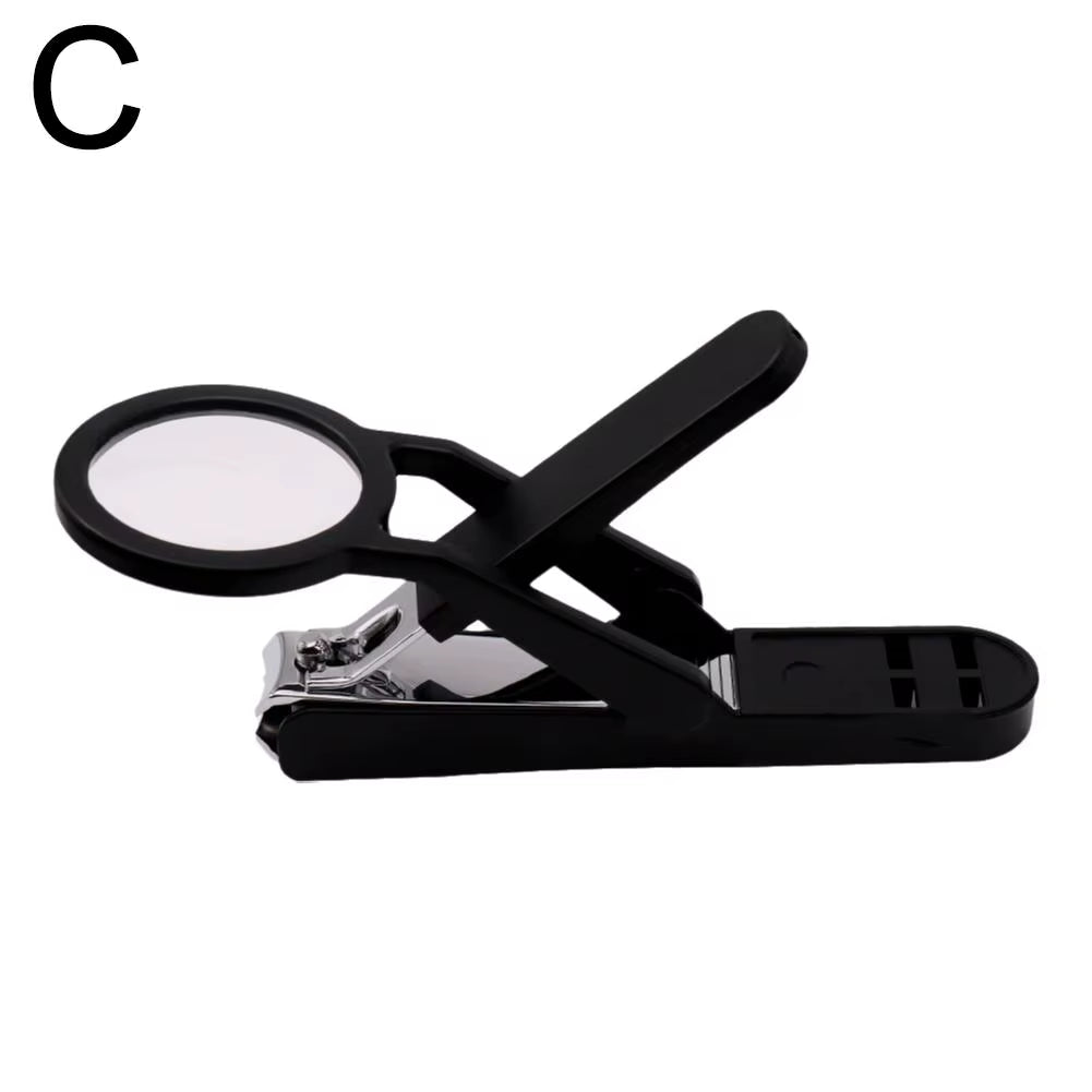 Nail Clipper with Magnifying Glass the Elderly Practical Stainless Steel Nail Clipper Anti-Splash Beauty Big Clipper Tool Gifts