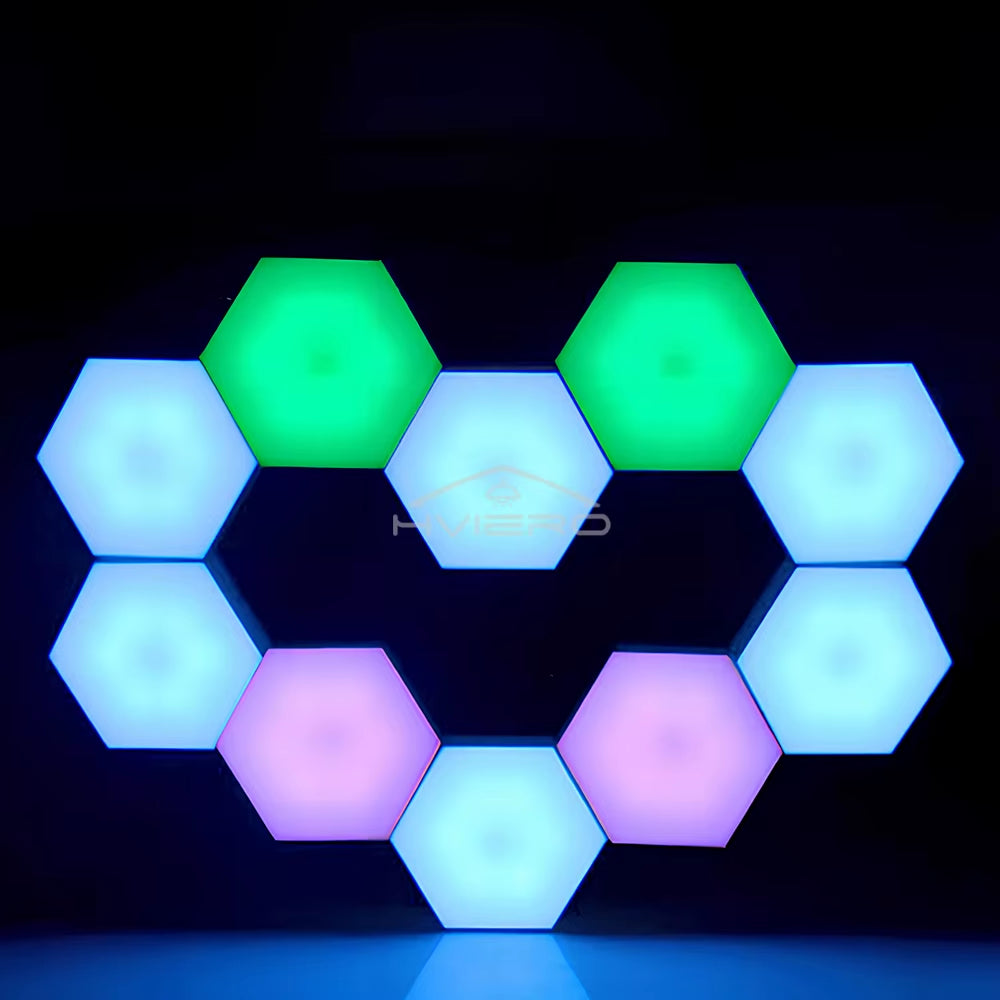 RGB Led Wall Light Hexagon Honeycomb Lamps Room Decoration Touch Sensor Night Lights Modern Bedroom Ambient Lamp Remote Control