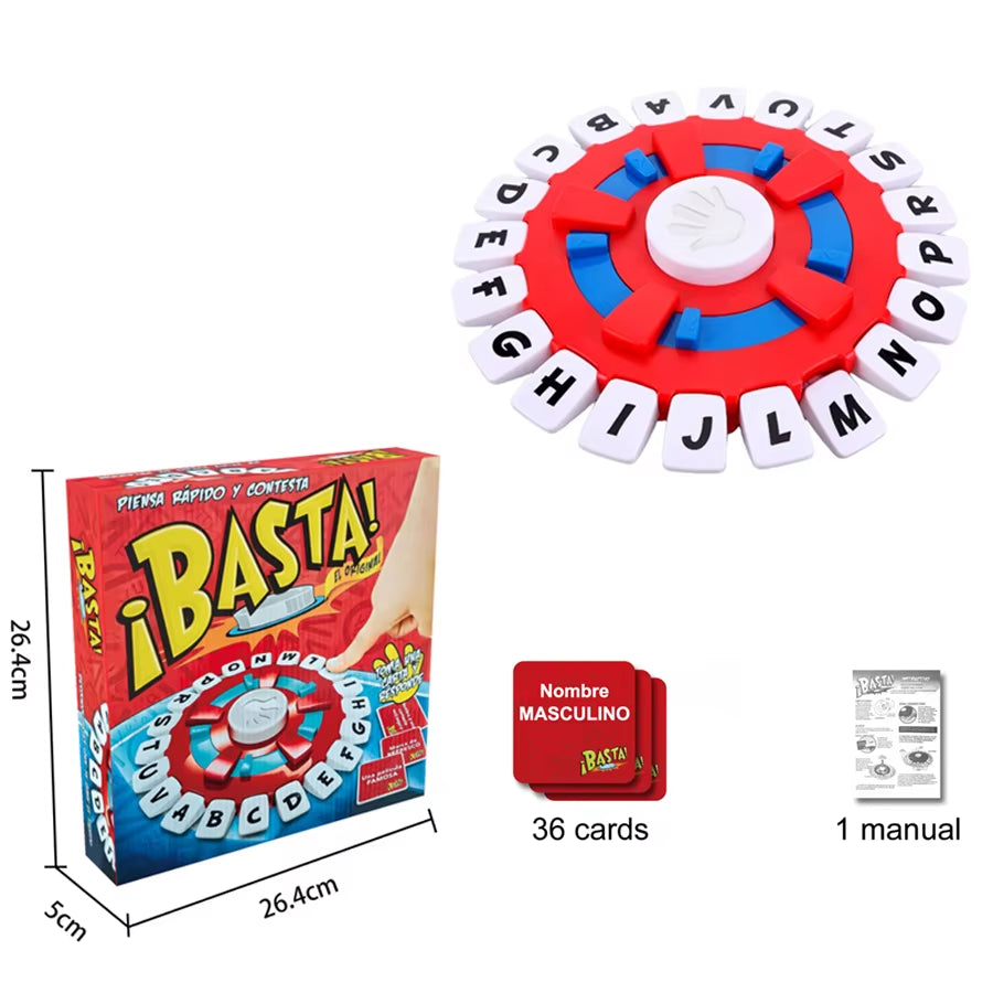 THINK WORDS and BASTA Game German Board Game Learning Game Choose a Category Race against the Timer to Be Last Player