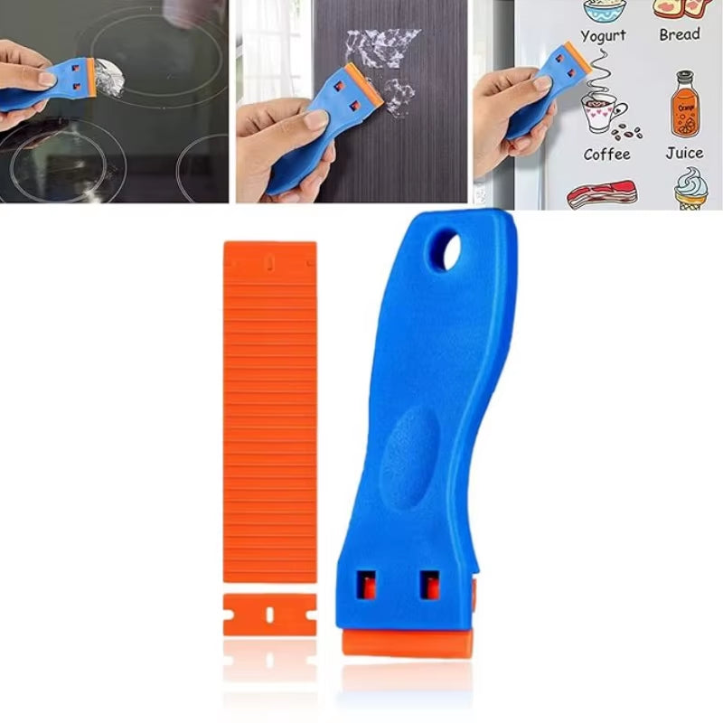 Plastic Razor Blade Scrapers Knife with Contoured Grip for Scraping Labels and Decals Sticker from Glass Window Tool Application