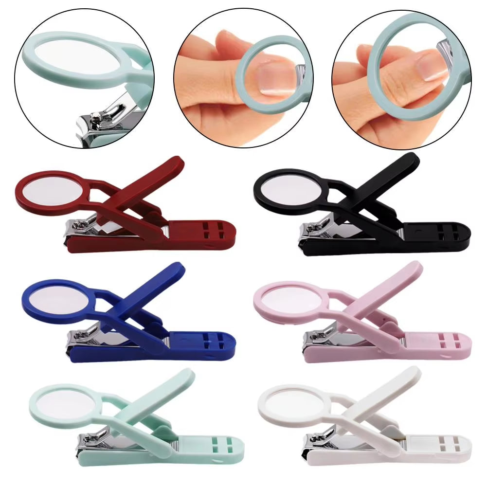 Nail Clipper with Magnifying Glass the Elderly Practical Stainless Steel Nail Clipper Anti-Splash Beauty Big Clipper Tool Gifts
