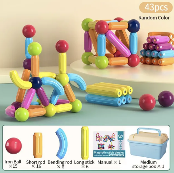 EDUCATIONAL MAGNET BUILDING BLOCKS TOY SET