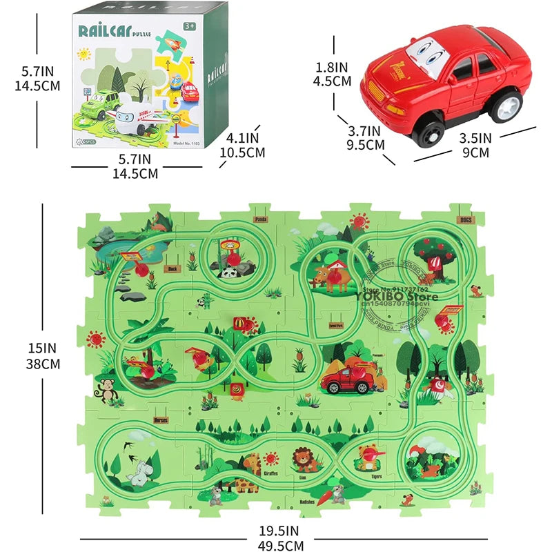 EDUCATIONAL PUZZLE TRACK CAR