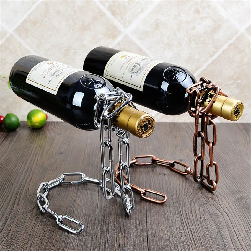 CASCADING CHAIN WINE HOLDER