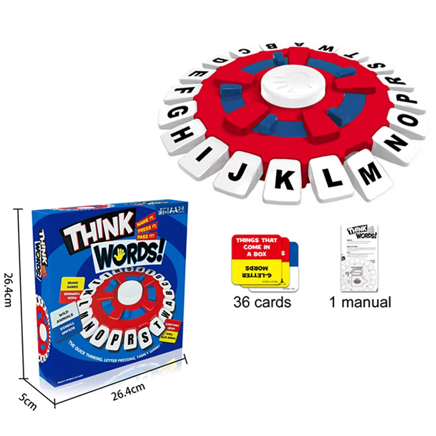 THINK WORDS and BASTA Game German Board Game Learning Game Choose a Category Race against the Timer to Be Last Player
