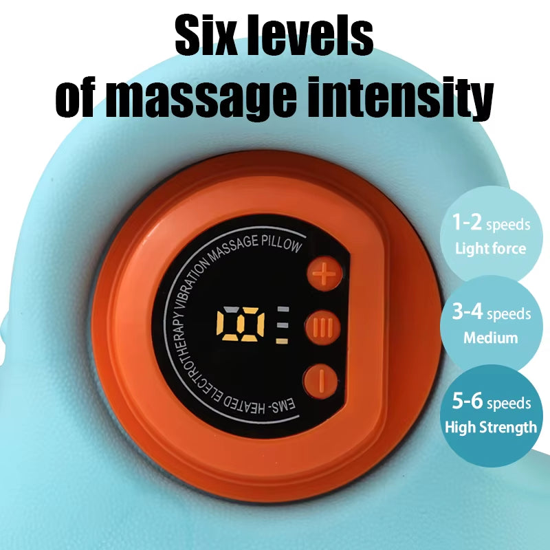 Electric Cervical Massager Neck Stretcher Pulse Traction Heating Pain Relif Chiropractic Traction Head Acupoint Massage Pillow