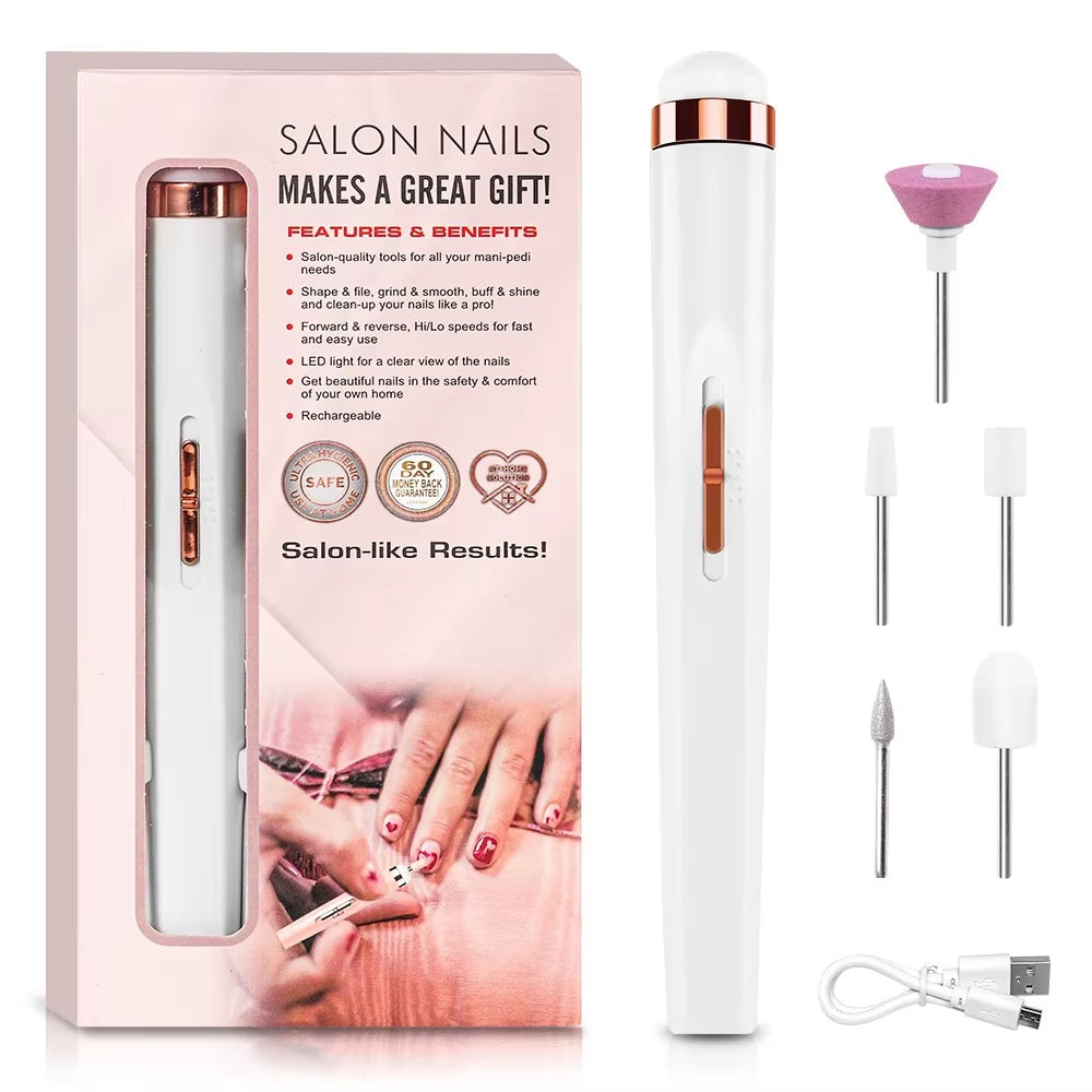 Rechargeable Electric Nail Grinder Nail Polishing Machine Portable Mini Electric Driil Manicure Art Pen Tools for Gel Removing