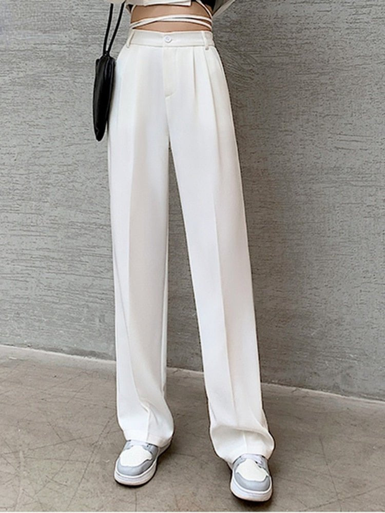 CASUAL HIGH WAIST LOOSE WIDE LEG PANTS