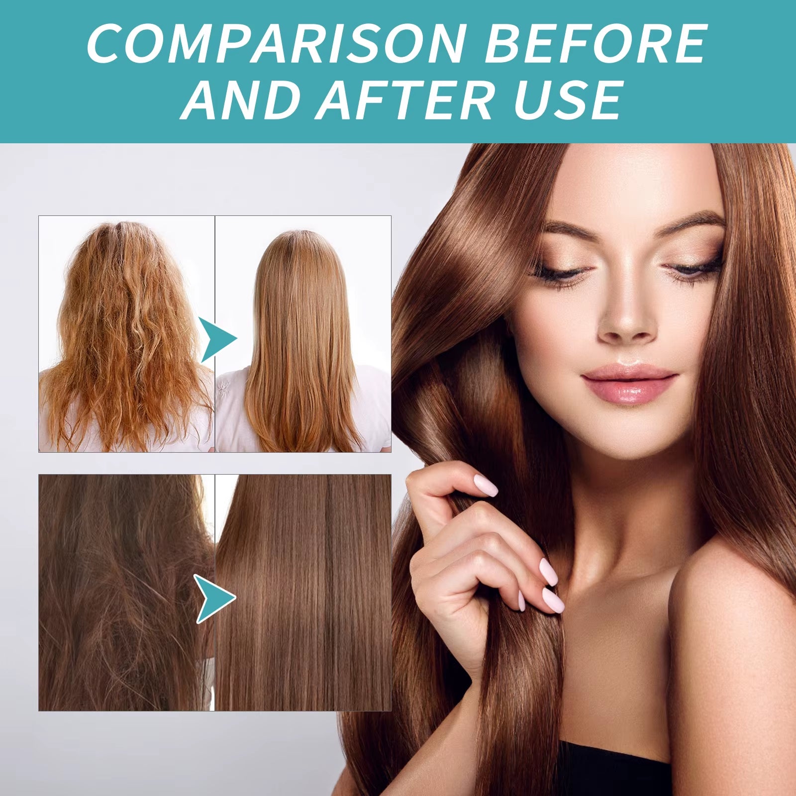 Keratin Hair Straightening Cream Hair Repair Conditioner Reduce Frizzy and Dry Hair Care Set Hair Salon Protein Correction Cream