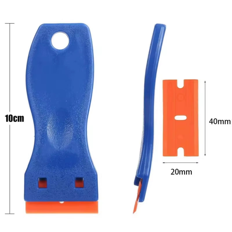 Plastic Razor Blade Scrapers Knife with Contoured Grip for Scraping Labels and Decals Sticker from Glass Window Tool Application