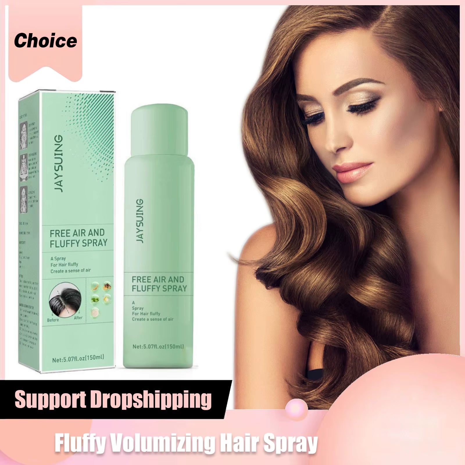 Fluffy Hair Spray Air-Feeling Oil Control No-Wash Quick-Drying Thickening Non-Greasy Moisturizing Volumizing Styling Hair Spray